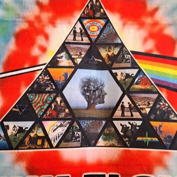 Pink Floyd Prism Tie Dye Beach Bath Pool Gift Towel Cotton Album New Collage NWT - Picture 2 of 5